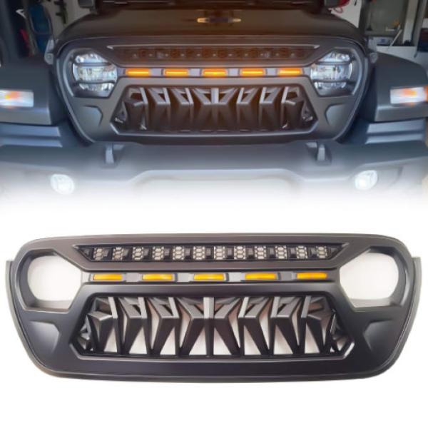 Jeep Wrangler TOP FIRE Grill With LED Matt Black
