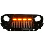 Mahindra Thar Front Gloss Black Angry Bird ABS Grill With LED