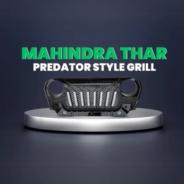 Mahindra Thar Predator Style Front Grill With Chrome