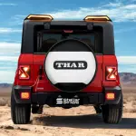 Mahindra Thar Stepney Cover Defender Style Black & White