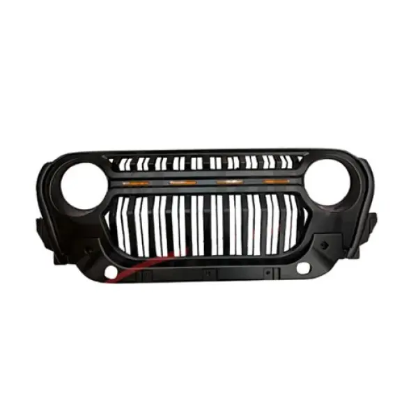 Mahindra Thar Top Fire ABS Front Grill Gloss Black with LED Lights – Premium Upgrade
