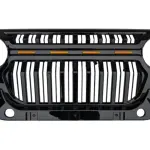 Mahindra Thar Top Fire Grill With LED Matt Black Gloss Black