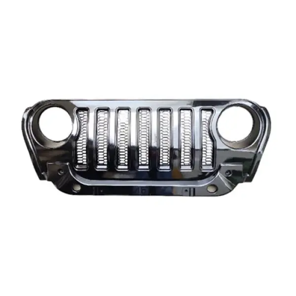 Mahindra Thar Wrangler Style 7-Slot ABS Front Grill Gloss Black